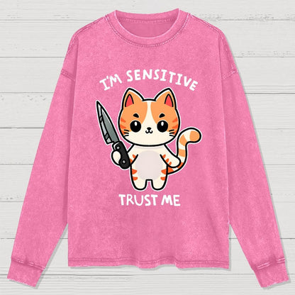 I'm sensitive Washed Long Sleeve Tee