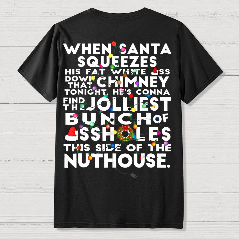 Christmas Vacation Jolliest Bunch Front And Back Printing Geek T-Shirt