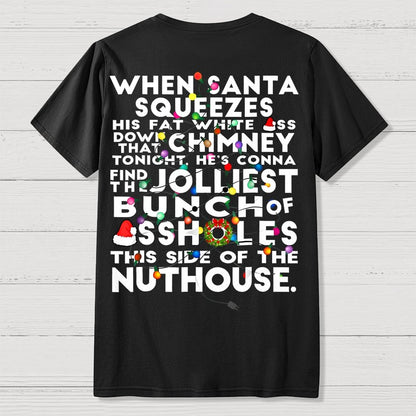 Christmas Vacation Jolliest Bunch Front And Back Printing Geek T-Shirt