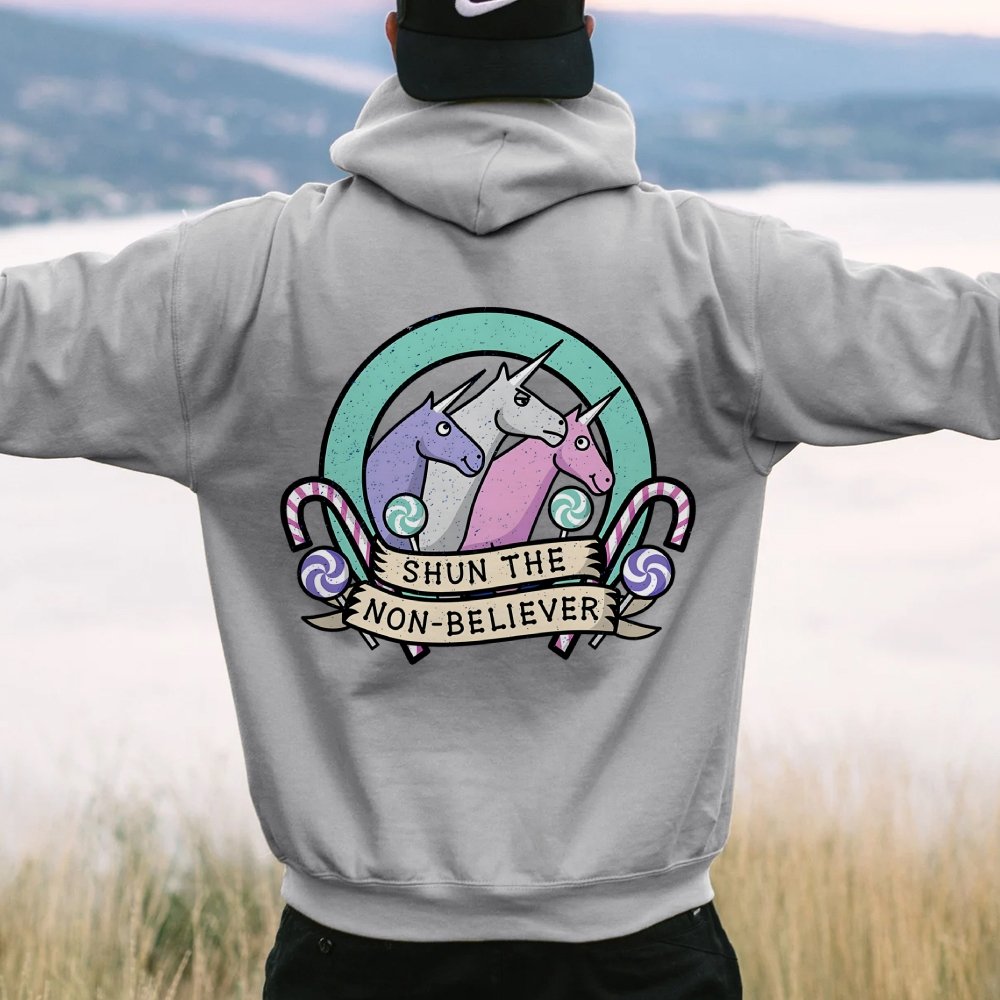 Shun The Non-Believer Printed Back Unisex Cotton Hoodie