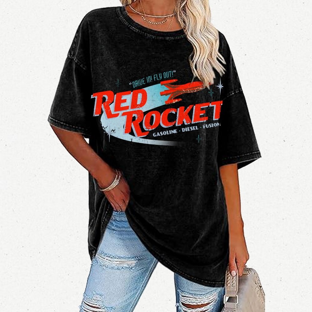 Red Rocket Vintage Distressed T-shirt