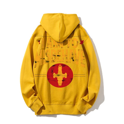 I Aim To Misbehave Geeky Printed Back Cotton Hoodie