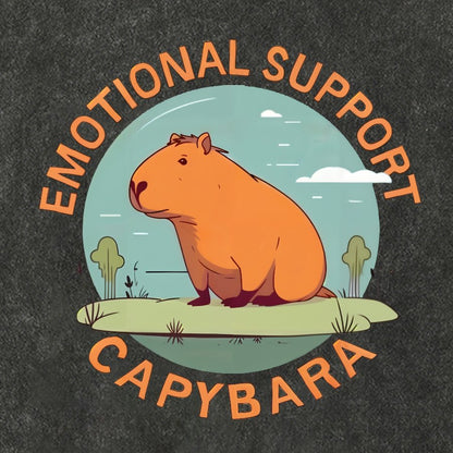 Emotional Support Capybara Vintage Distressed T-shirt
