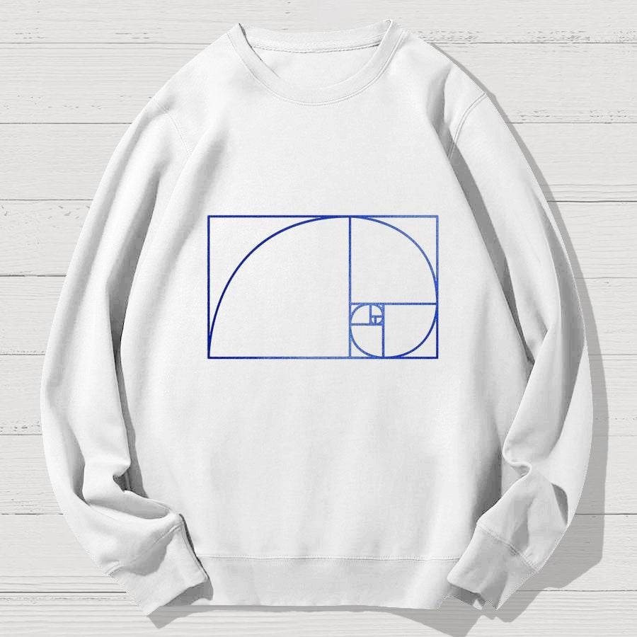 Distressed Fibonacci Spiral Geek Cotton Sweatshirt