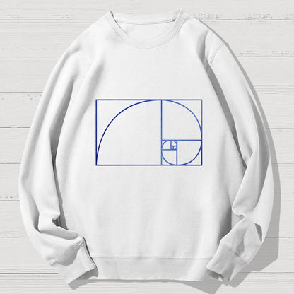 Distressed Fibonacci Spiral Geek Cotton Sweatshirt