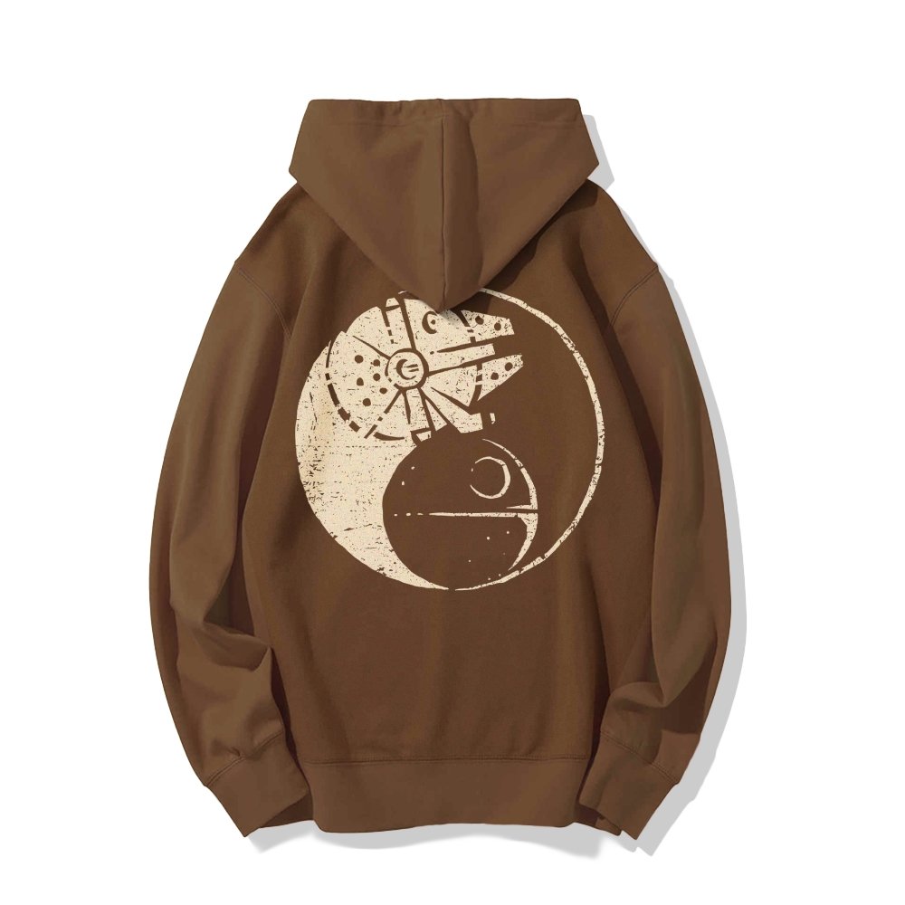 Balancing The Power Geek Printed Back Unisex Cotton Hoodie