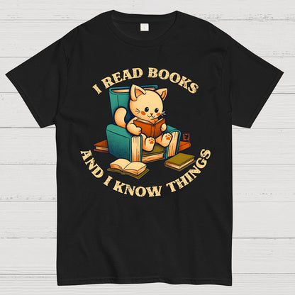 I Read Books and I Meow Things Geek T-Shirt