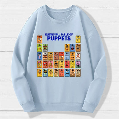 Elemental Table Of Puppets Geek Cotton Sweatshirt