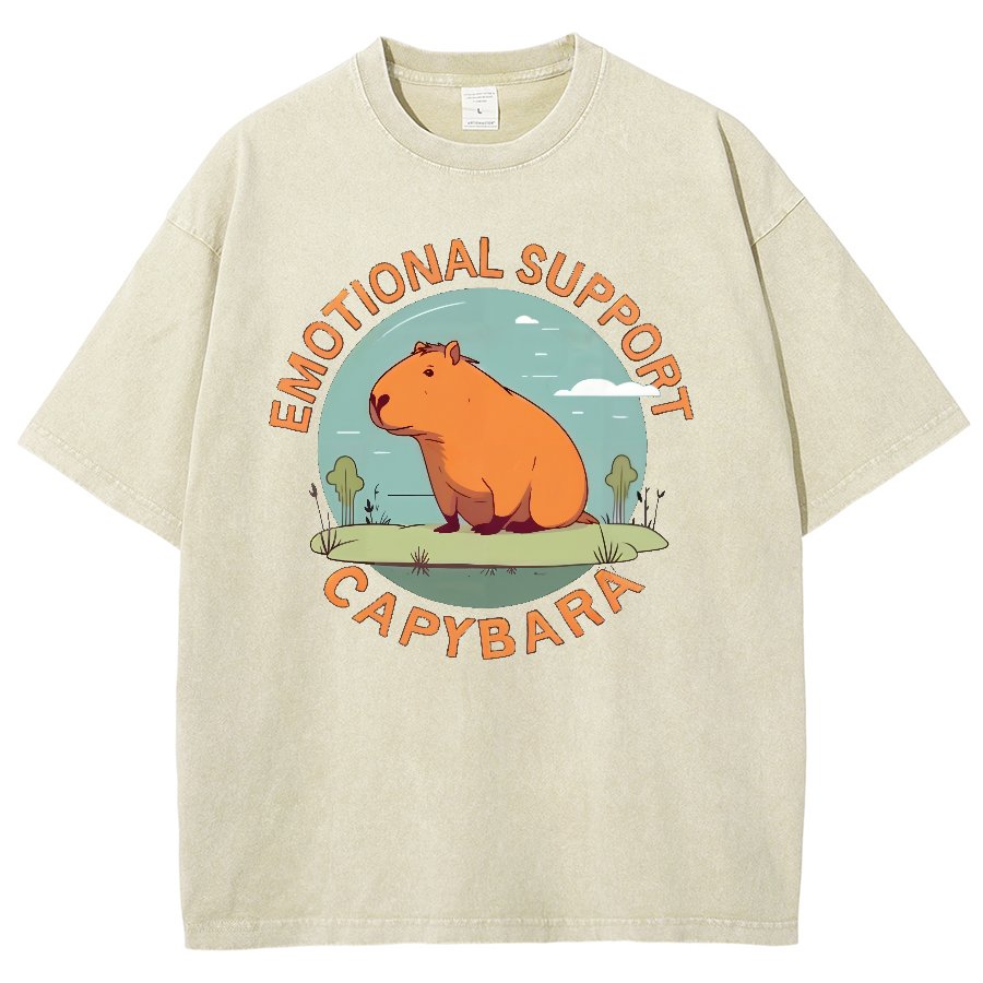 Emotional Support Capybara Vintage Distressed T-shirt