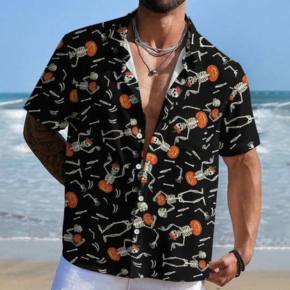 Pumpkin Skull Halloween Geeky Shirt