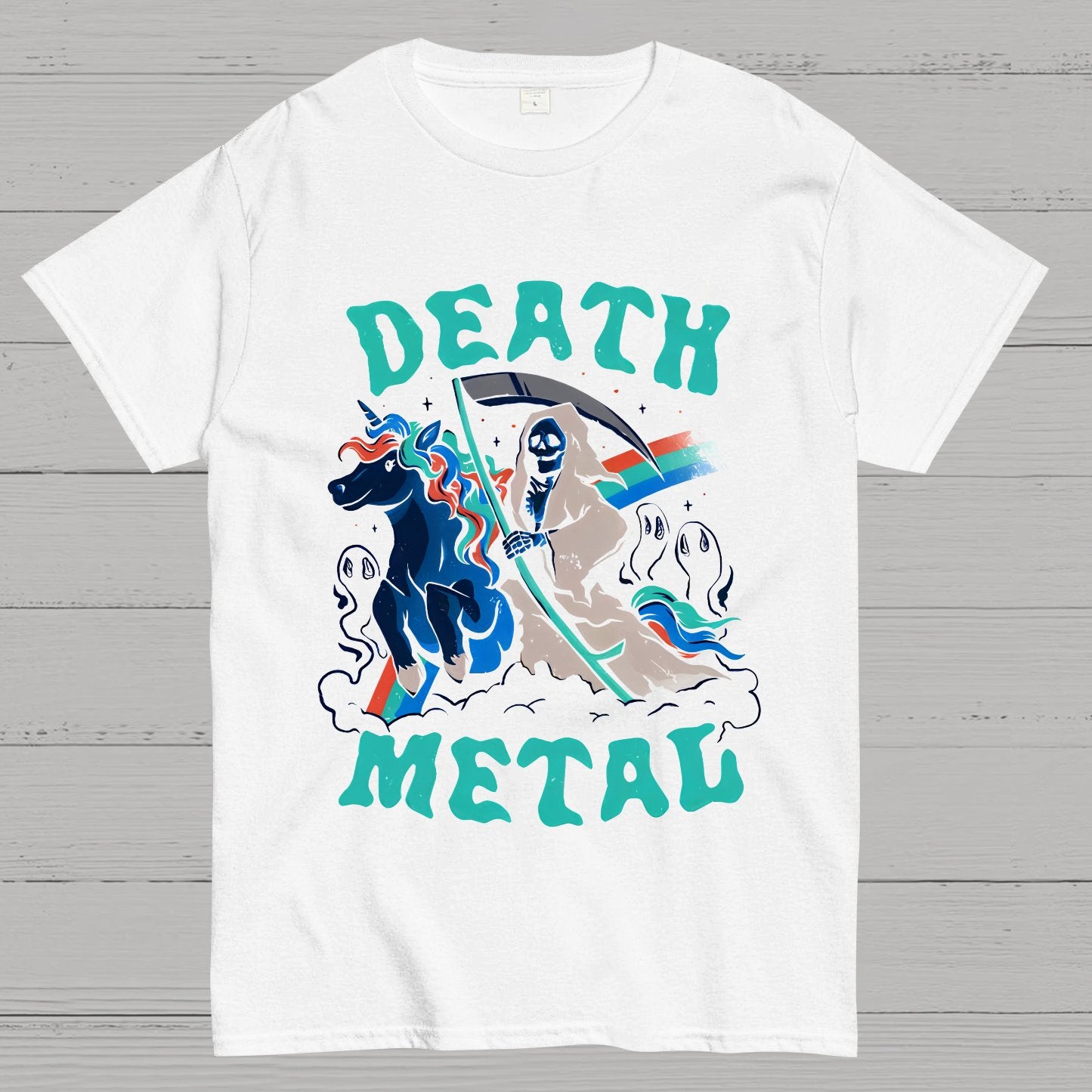 Death Metal - Cute Evil Skull Unicorn Geek T-Shirt