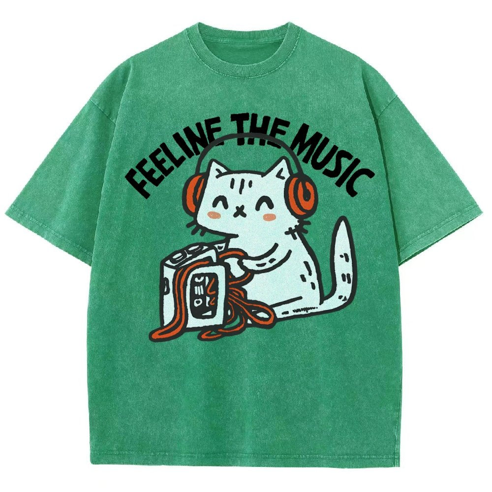 Feeline the Music Vintage Distressed T-shirt