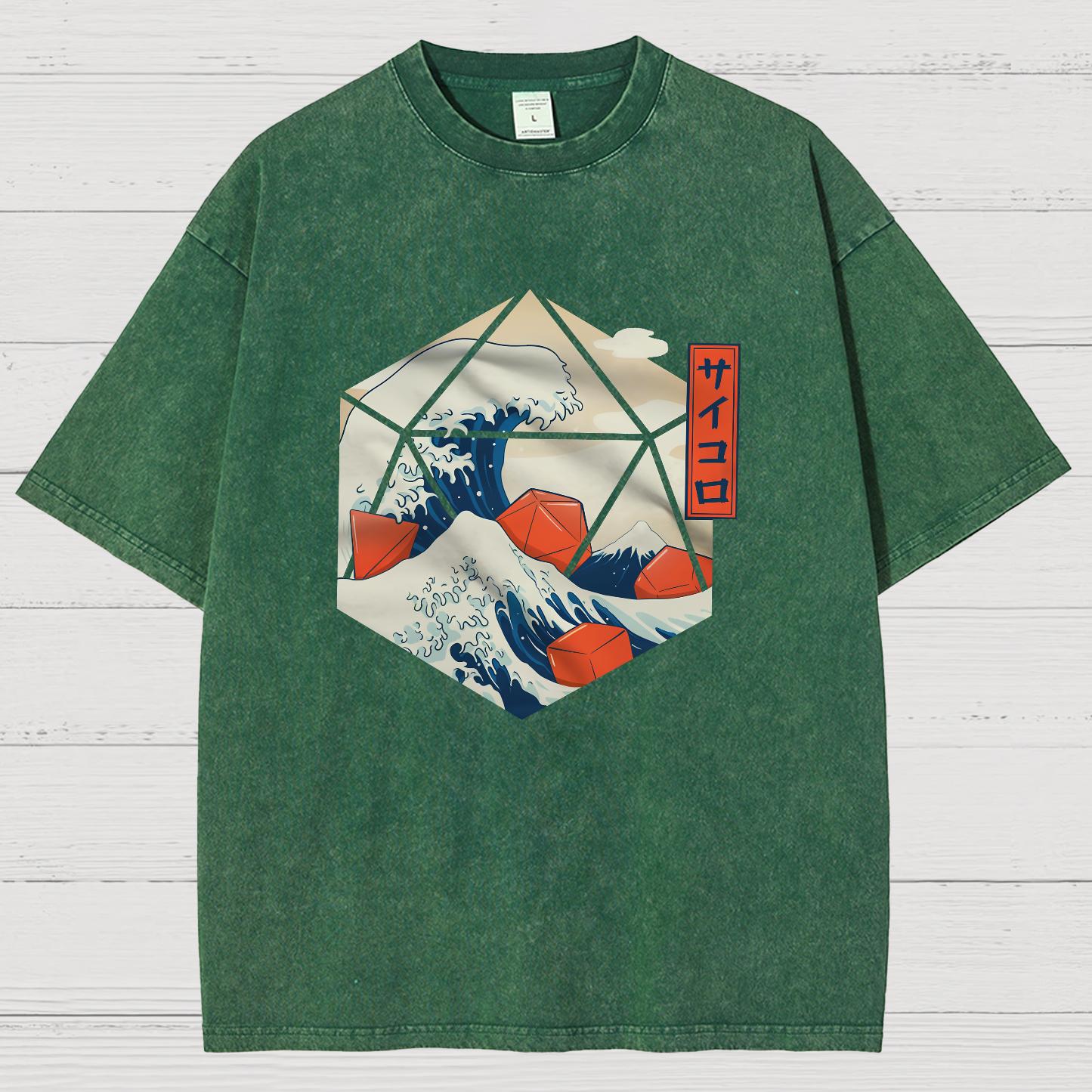 Great Wave of Dice Vintage Distressed T-shirt