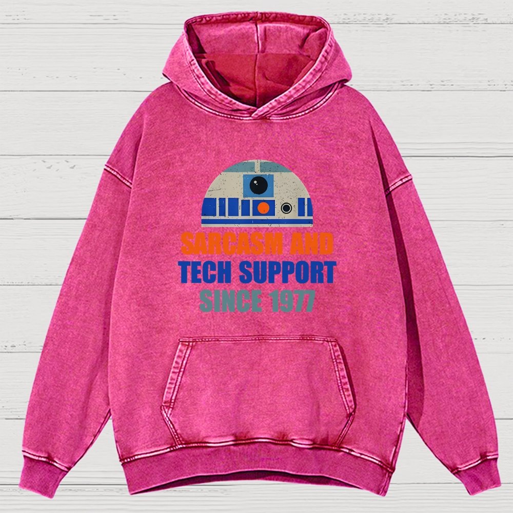 Providing Sarcasm and Tech Support Since 1977 Vintage Distressed Hoodie
