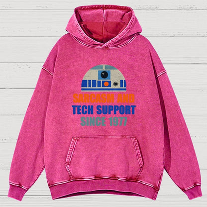 Providing Sarcasm and Tech Support Since 1977 Vintage Distressed Hoodie
