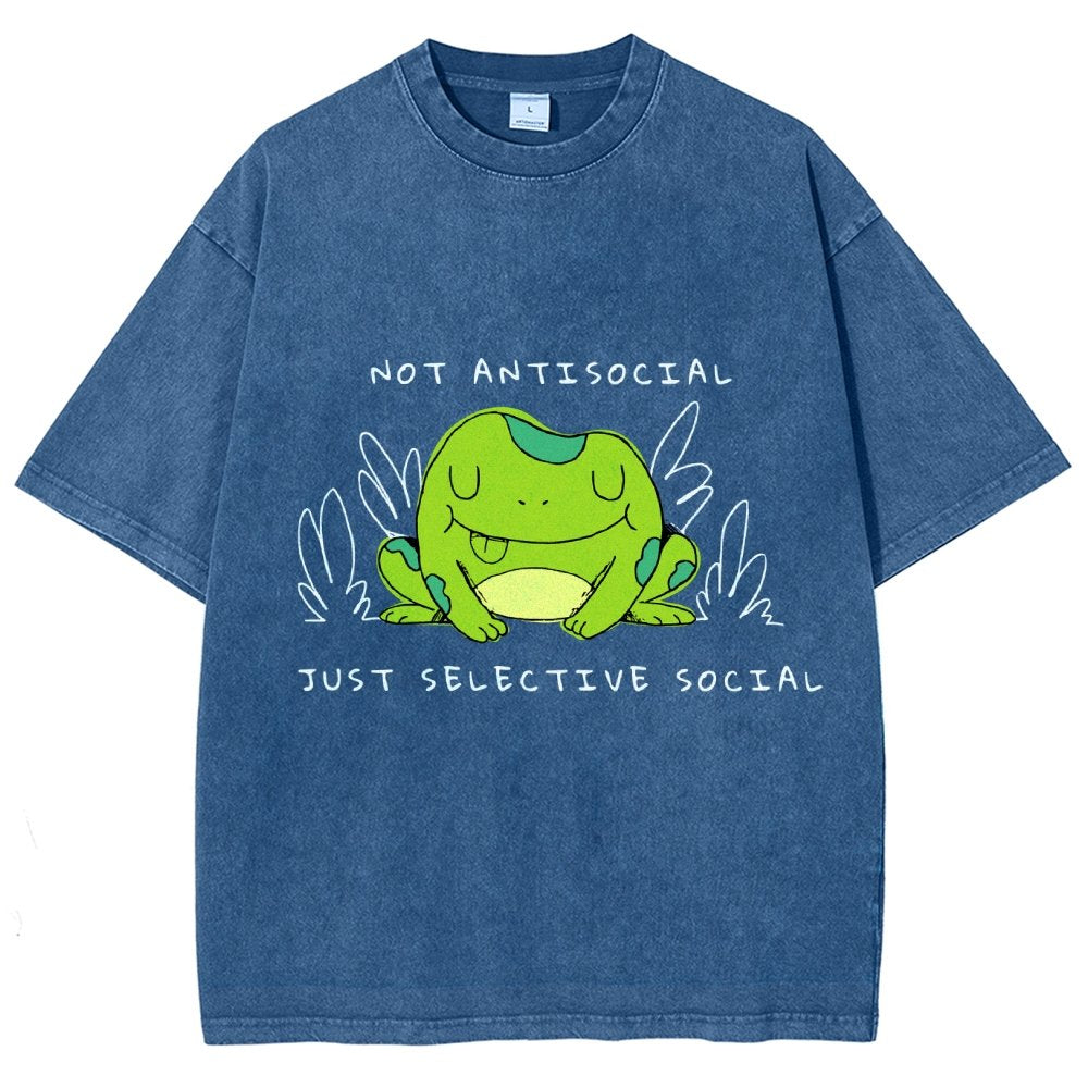 Not Antisocial... Just Selective Social Vintage Distressed T-shirt
