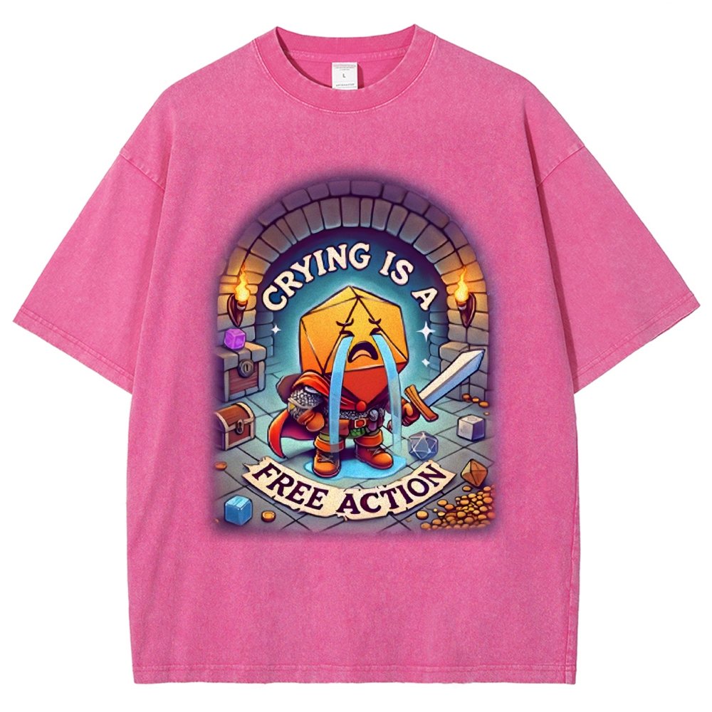 Crying is a Free Action Vintage Distressed T-shirt