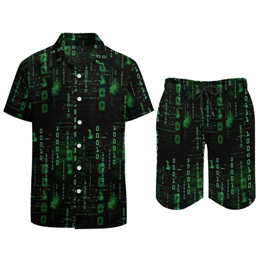 Binary Computer 1s and 0s Hawaiian Shirt Set