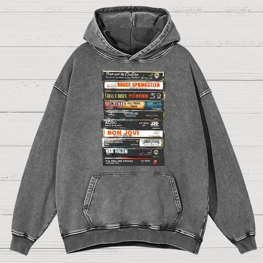Vintage Rock Cassettes Vintage Distressed Hoodie