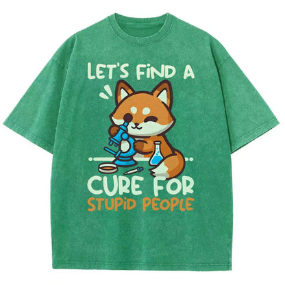 Fox Cure For Stupid People Vintage Distressed T-shirt