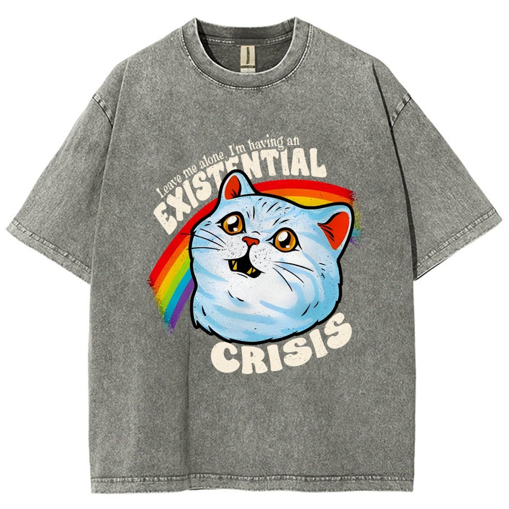 Existential Crisis Cat Vintage Distressed T-shirt