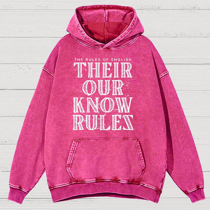 Their Our Know Rules Vintage Distressed Hoodie