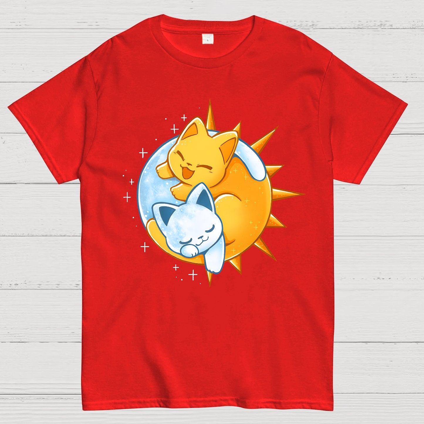 Sun Moon Kittens Geek T-Shirt