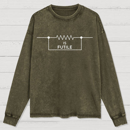 Funny Engineer Resistor Geek Science Washed Long Sleeve Tee