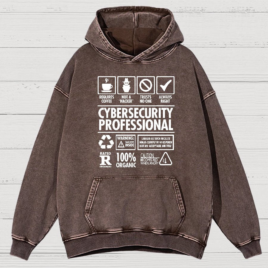 Cybersecurity Professional Vintage Distressed Hoodie