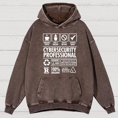 Cybersecurity Professional Vintage Distressed Hoodie