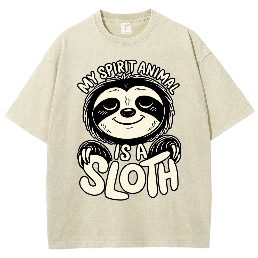 My Spirit Animal is a Sloth Vintage Distressed T-shirt