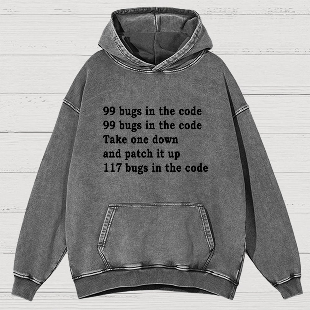 99 Bugs In The Code Vintage Distressed Hoodie