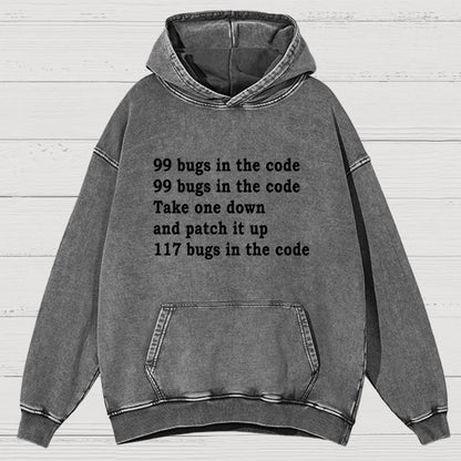 99 Bugs In The Code Vintage Distressed Hoodie