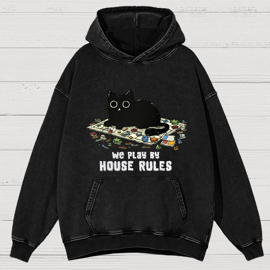 We Play By House Rules Vintage Distressed Hoodie
