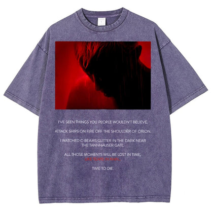 Tears In Rain-Tears In Red-Time To Die Vintage Distressed T-shirt