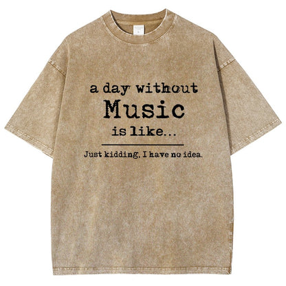 A Day Without Music Is Like Vintage Distressed T-shirt