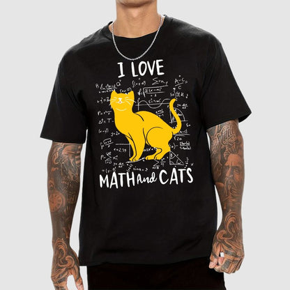 I Love Math And Cats Unisex Geek T-Shirt