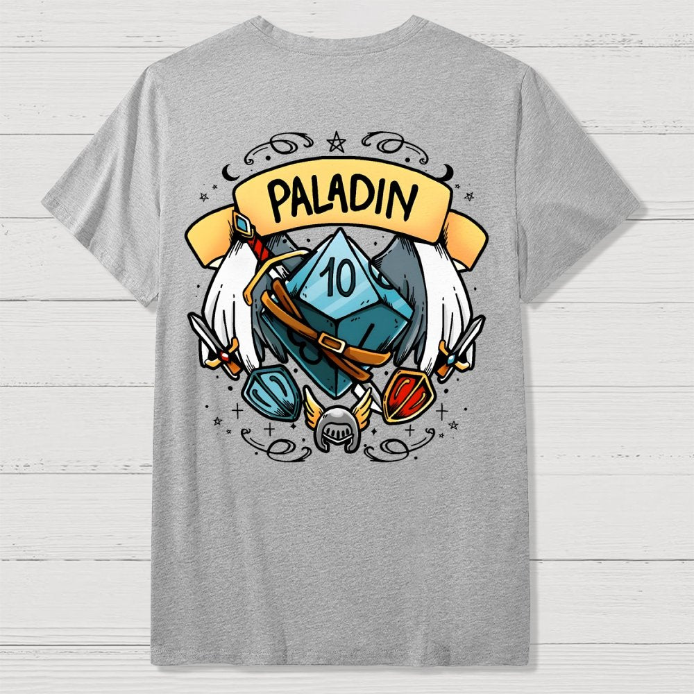 Paladin Dice Front And Back Printing Geek T-Shirt
