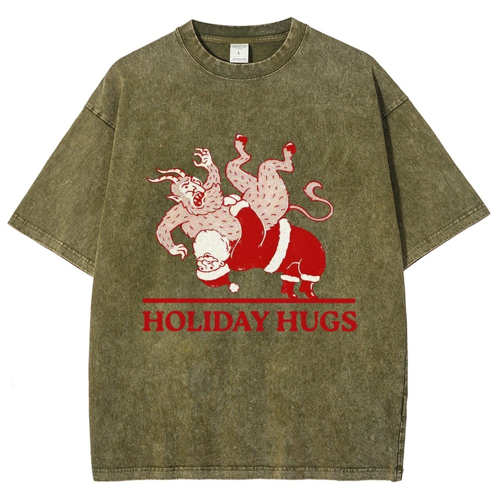 Holiday Hugs Vintage Distressed T-shirt