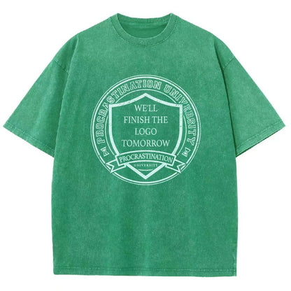Procrastination University Logo Vintage Distressed T-shirt