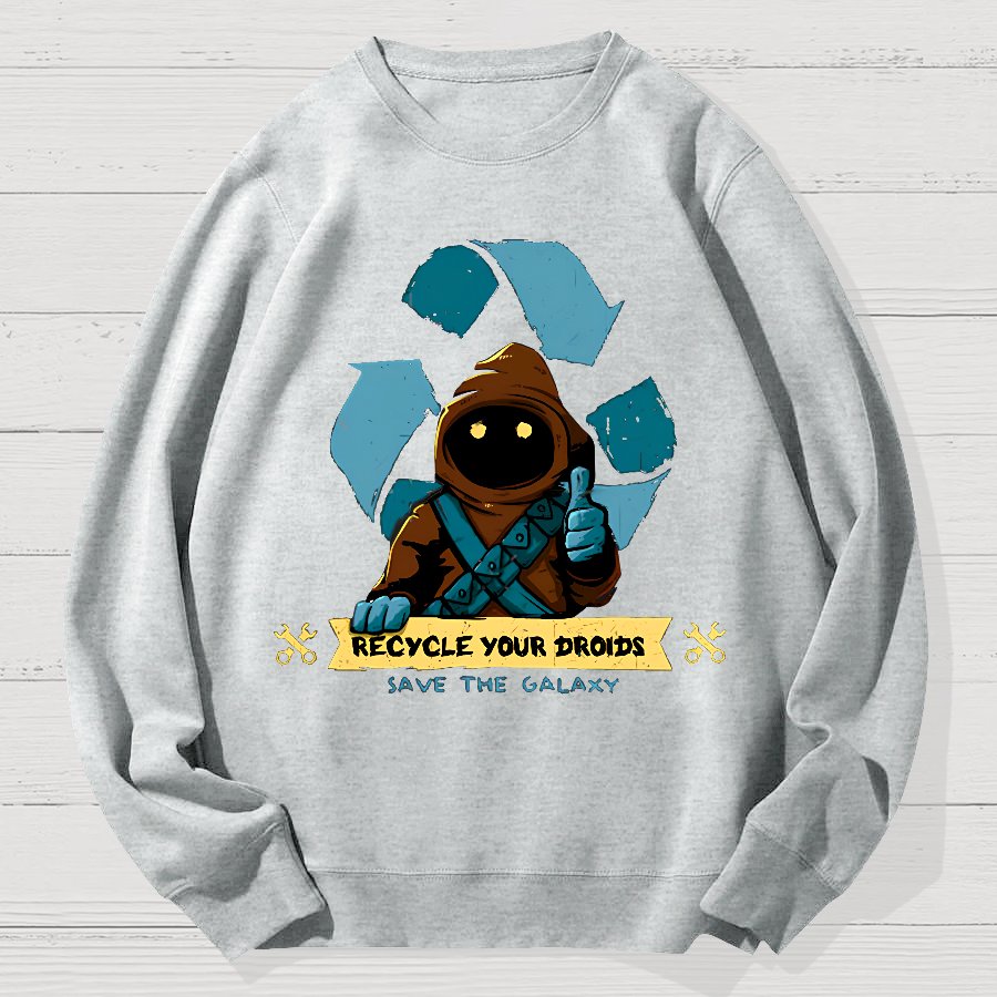 Recycle Your Droids Geek Cotton Sweatshirt