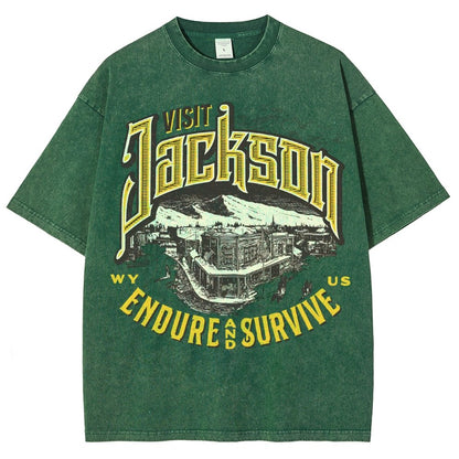 Visit Jackson Vintage Distressed T-shirt