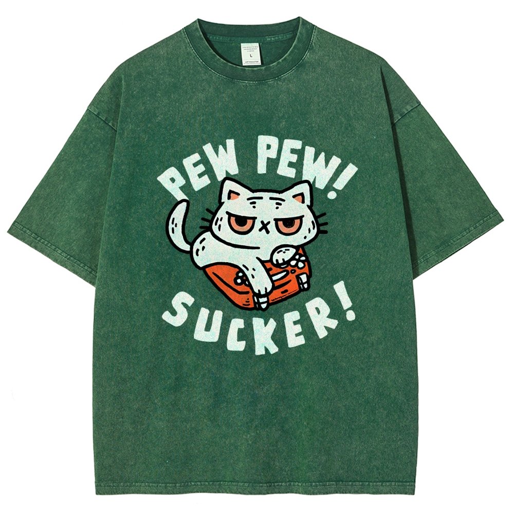 Pew Pew Sucker Vintage Distressed T-shirt