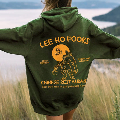 Lee Ho Fooks Chinese Restaurant Printed Back Unisex Cotton Hoodie