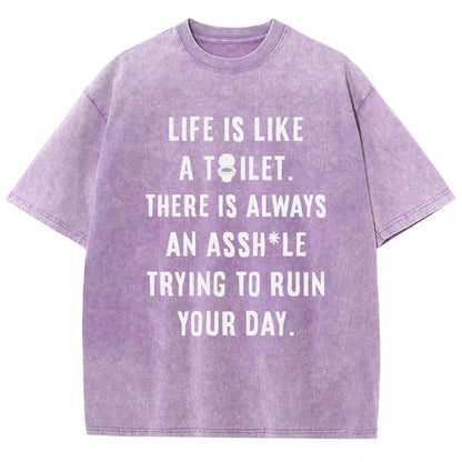 Life is like a toilet Vintage Distressed T-shirt