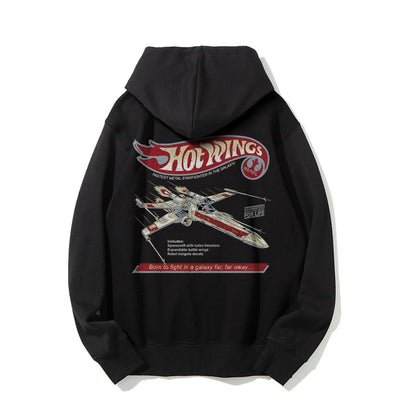 Hot Wings Rebel Printed Back Unisex Cotton Hoodie