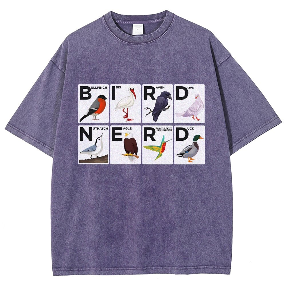 Bird Nerd Watching Vintage Retro Birdwatching Vintage Distressed T-shirt
