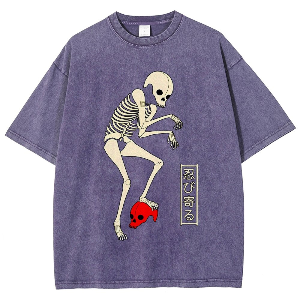 Creep Skull Vintage Distressed T-shirt