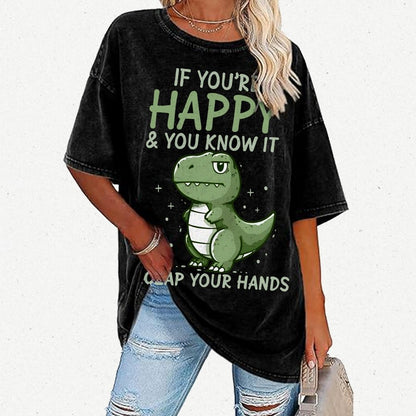 If you are happy clap your... Vintage Distressed T-shirt