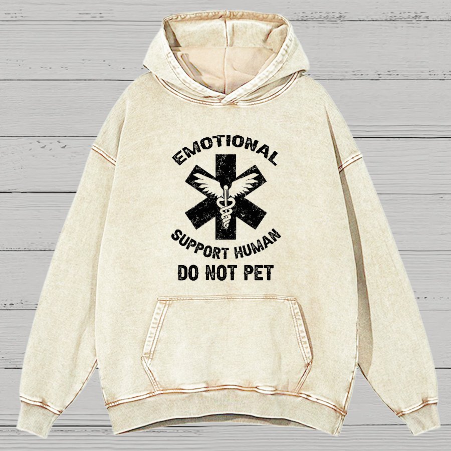 Emotional Support Human Do Not Pet Vintage Distressed Hoodie